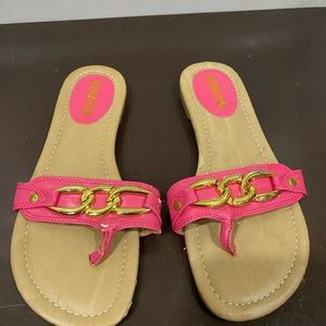 COPY - Girls SODA pink gold chain sandals size 3